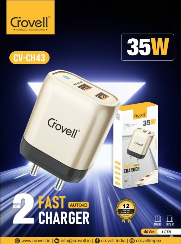 FAST CHARGER 35W WITH 2USB