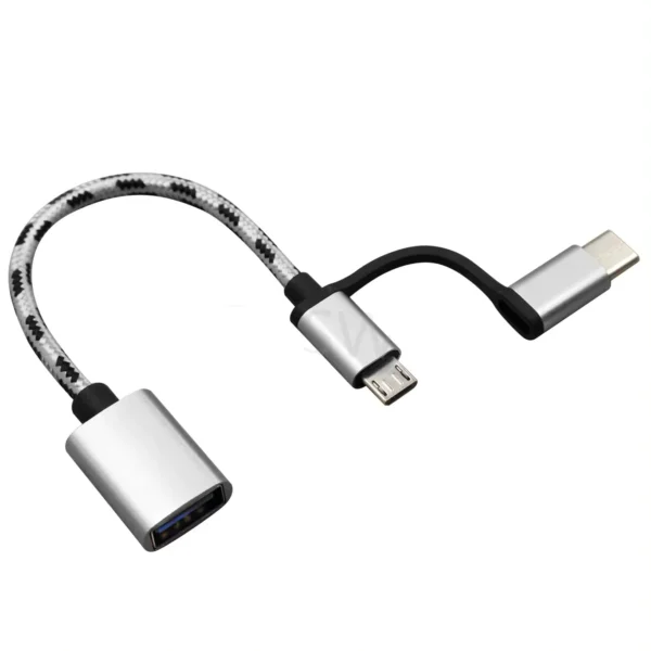 OTG CABLE USB TO TYPE C AND MICRO
